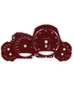 For Porsche 911 991.1 Turbo S: Gauge Faces Set - US-Spec - Burgundy Red with Gray Lettering