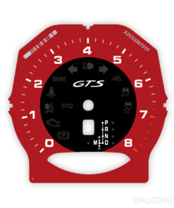 Porsche 958 Cayenne / 970 Panamera GTS Tachometer Face - Red / Black
