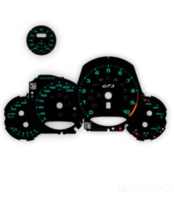 Custom Order: Porsche 991 GT3 Gauge Faces Set - Black / Retro Green Numbers