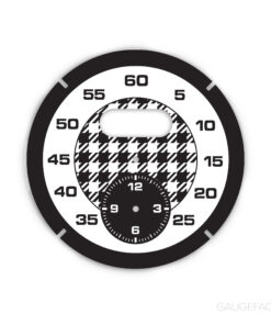 For Porsche Dashboard Clock: Sport Chrono Gauge Face – Black / White Pepita
