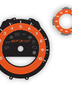 Custom Order: Porsche 911 992 GT3RS Gauge Face Tachometer + Sport Chrono - Orange