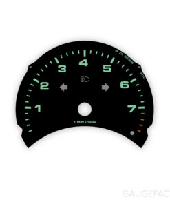 For Porsche 911 996.1 / Boxster 986.1: Gauge Face Tachometer – Black with Green Numbers