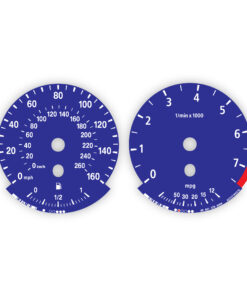 BMW E90 E92 Gauge Faces: 7500 RPM - Alpina Blue