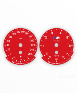 BMW M-Logo: Gauge Faces E90/E91/E92/E93/E60/E61/E84 - 260 km/h - 7000 RPM - Red