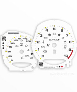 Custom Modification for Porsche 718 Cayman GT4RS: Gauge Faces – Manual Transmission - US-Spec – White