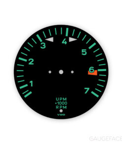For Porsche 912 (1965–1969): Gauge Face Tachometer - Black with Green Numbers