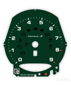 For Porsche 911 991.1 Carrera S: Gauge Face Tachometer – OPTIONS - Irish Green