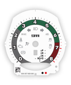 For Porsche 911 991.2: Gauge Face Tachometer – OPTIONS- Heritage Design Edition - White