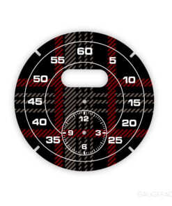 For Porsche Sport Chrono Stopwatch: Custom Design – Black/Gray Plaid Pattern with Red Stripes