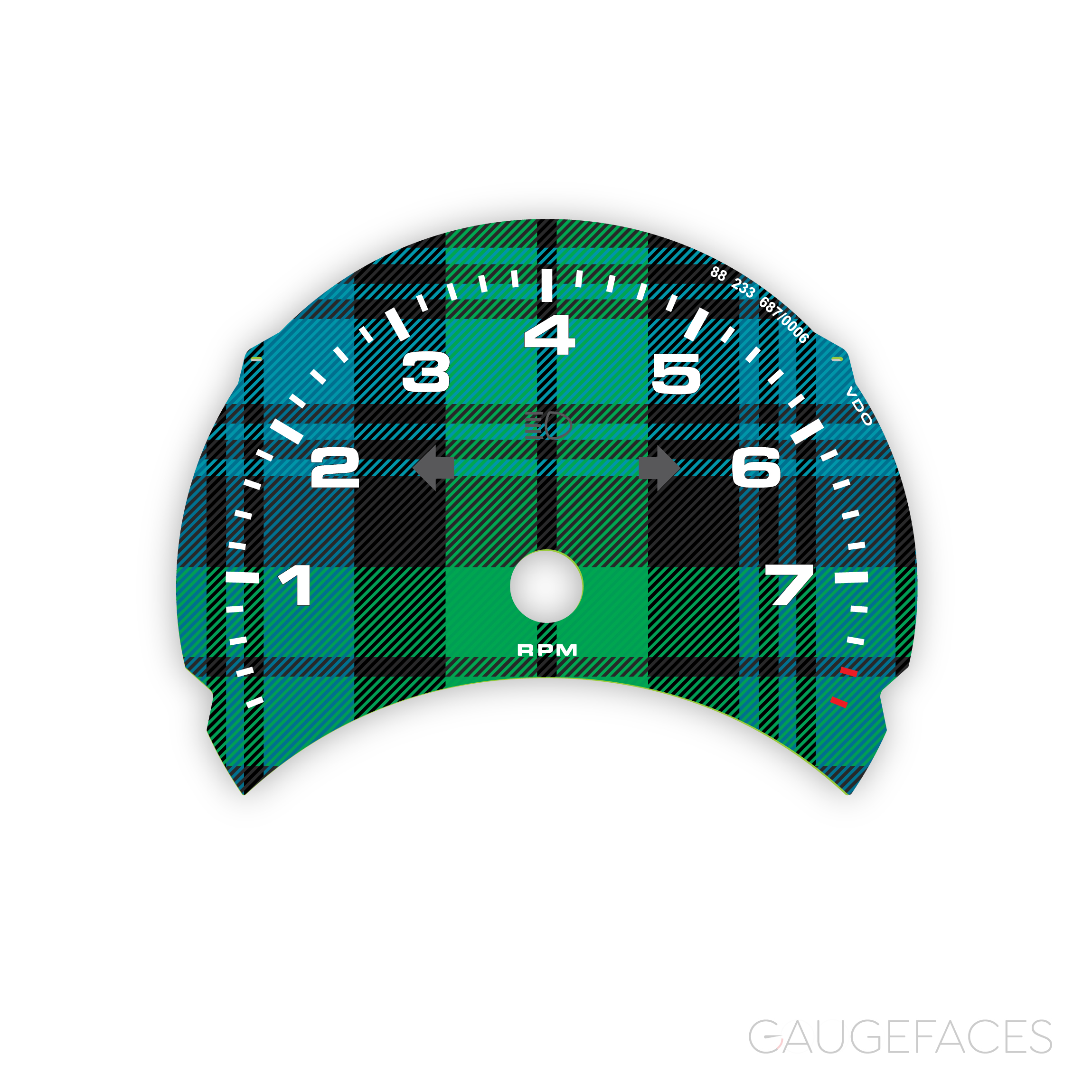 Porsche-911-996.1-custom-gauge-face---tartan-edition-blue-green