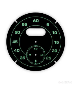 For Porsche Sport Chrono Stopwatch: Gauge Face - Black with Green Numbers (RUF Style Font)