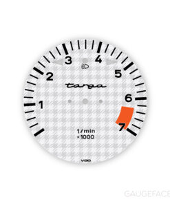 For Porsche 911 SC 3.0 (1978-83) Targa: Gauge Face Tachometer – White/Gray Houndstooth Pattern