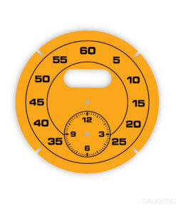 For Porsche Sport Chrono: Stopwatch Gauge Face – Bahama Yellow / Black Numbers