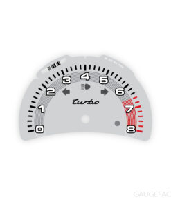 For Porsche 911 996 Turbo: Gauge Face Tachometer – Light Gray / Gray Fine Line Accent Track