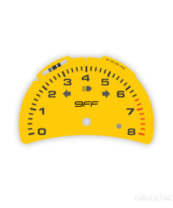 For Porsche 911 996 Turbo / GT2: Gauge Face Tachometer – 9FF Logo – Yellow
