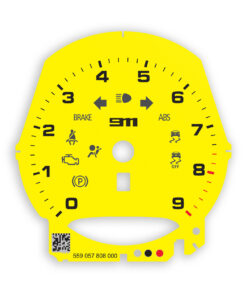 For Porsche 911 991.1: Gauge Face Tachometer – Manual – Racing Yellow