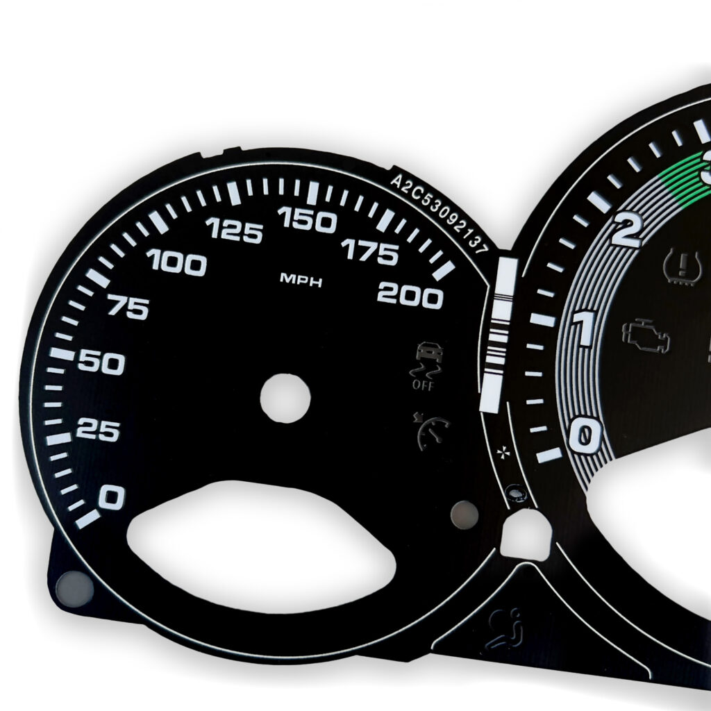 Porsche 911 / 997.2 Instrument Gauge Face – Manual – 200 MPH – Black ...