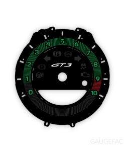 For Porsche 911 (992) GT3: Gauge Face Tachometer – Heritage Design Edition – Black with Retro Style Ring