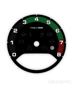 Porsche 971 Panamera / E3 Cayenne: Gauge Face Tachometer - Heritage Design Edition - Black