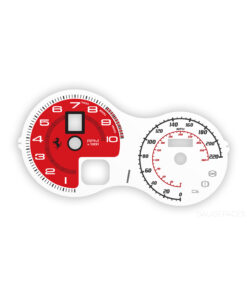 Ferrari F360 F430 (Type F131) Gauge Face - SF90 Stradale Look - White / Red