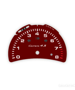 For Porsche 911 996.2 Carrera 4S: Gauge Face Tachometer – Dark Red