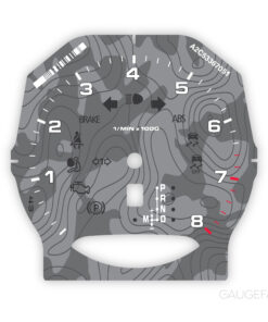 For Porsche 958 Cayenne / 970 Panamera: Gauge Face Tachometer - Topographic Livery - Gray