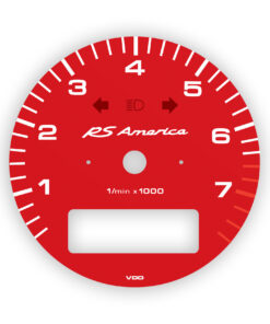 For Porsche 964 RS America: Gauge Face Tachometer - OPTIONS - Red