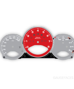 For Porsche 987 Boxster RS 60 Spyder: Gauge Face – OPTIONS – Silver with Red Tachpmeter