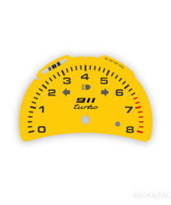For Porsche 911 996 Turbo: Gauge Face Tachometer – 911 Turbo logo – Speed Yellow