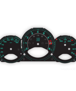 Porsche 987.1 Boxster / Cayman Instrument Gauge Face – Custom Retro Design - US-Spec - Manual – Black with Green Numbers