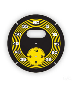 For Porsche Sport Chrono: Stopwatch Clock Gauge Face – Black with Classic Racing Yellow Ring