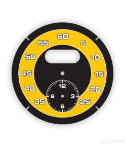 For Porsche Dashboard Clock: Sport Chrono Gauge Face – Black / Speed Yellow