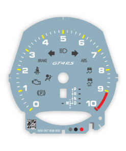 Porsche Cayman 718 GT4RS Gauge Face Tachometer - 10000 RPM - PDK - Arctic Grey