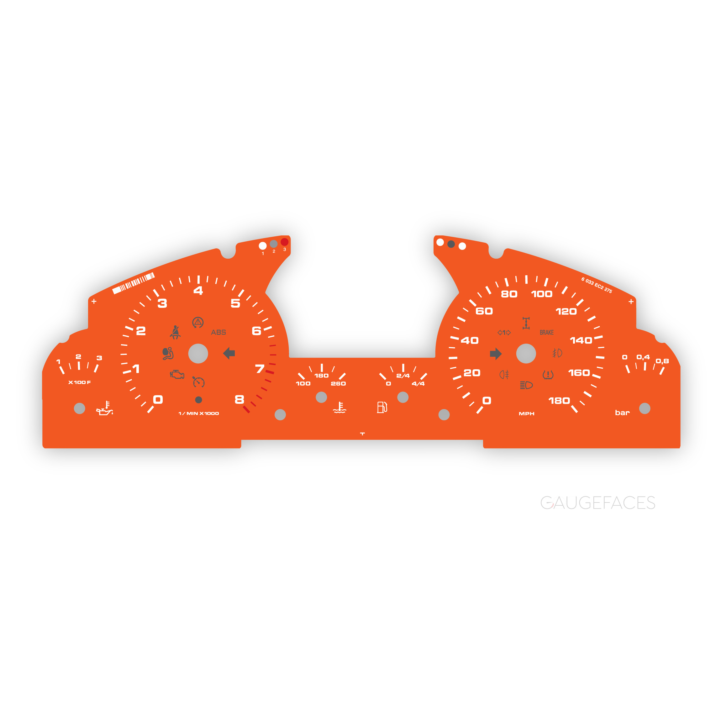 Porsche-955-957-Turbo-gauga-face---US-orange