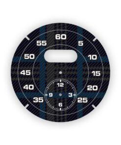 For Porsche Sport Chrono Stopwatch: Custom Design – Black/Gray Plaid Pattern with Blue Stripes