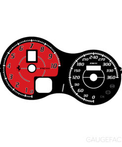 Ferrari F360 F430 (Type F131) Gauge Face - OPTIONS - Scuderia Look - Black / Red