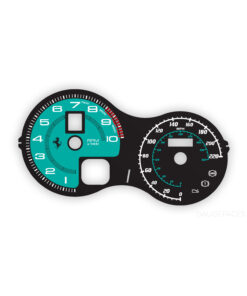 Ferrari F360 F430 (Type F131) Gauge Face - SF90 Stradale Look - Black with Petronas Green Tachometer