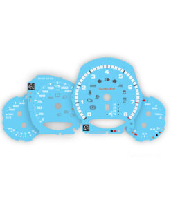 For Porsche Turbo 911 (991.1): Gauge Faces - Turbo RS Logo - US-Spec - Light Blue