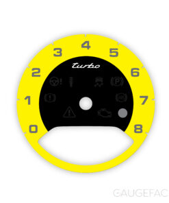Porsche Turbo 971 Panamera / E3 Cayenne: Gauge Face Tachometer - Black / Yellow