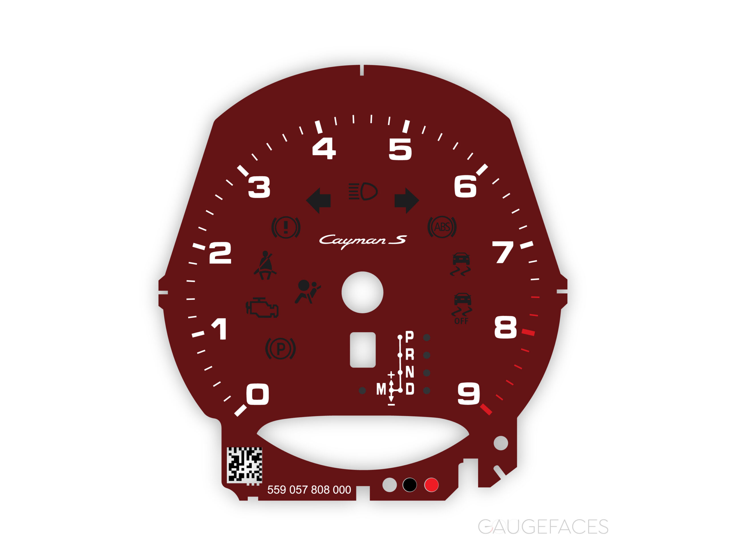 Porsche-981--Cayman-S-gauge-face-tachometer-EU-PDK-Carmine-Red