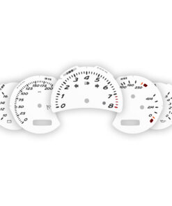 For Porsche 911 996.2: Gauge Faces – US-Spec - Manual - White with Boxster/Cayman-Style Lettering