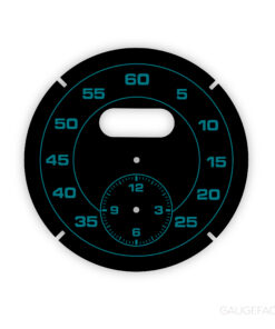 For Porsche Sport Chrono Clock Dial: Gauge Face - Black with Blue Numbers