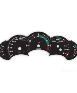 Custom Order: Porsche 911 996.1 Gauge Faces Set - 3.9 Logo - Manual - US-Spec - Custom Design - Black with Retro Style Ring