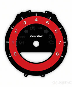 For Porsche 911 992 Turbo: Gauge Face Tachometer - OPTIONS - Guards Red