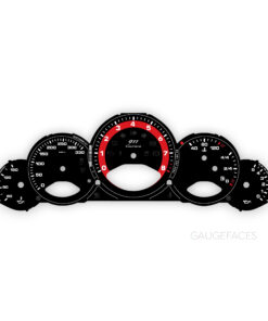 For Porsche 911 997.2: Gauge Face – 911 Carrera Logo – Manual – EU-Spec – Black with Red Solid Accent Track