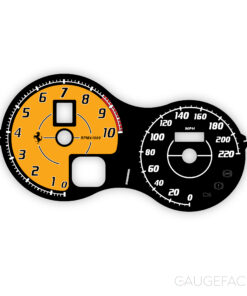 Ferrari F360 F430 (Type F131) Gauge Face - OPTIONS - Scuderia Look - Black / Yellow