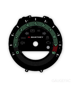 For Porsche 911 992 (GT3 / GT3RS): Gauge Face Tachometer – 10000 RPM – Manthey Logo - Heritage Design Edition