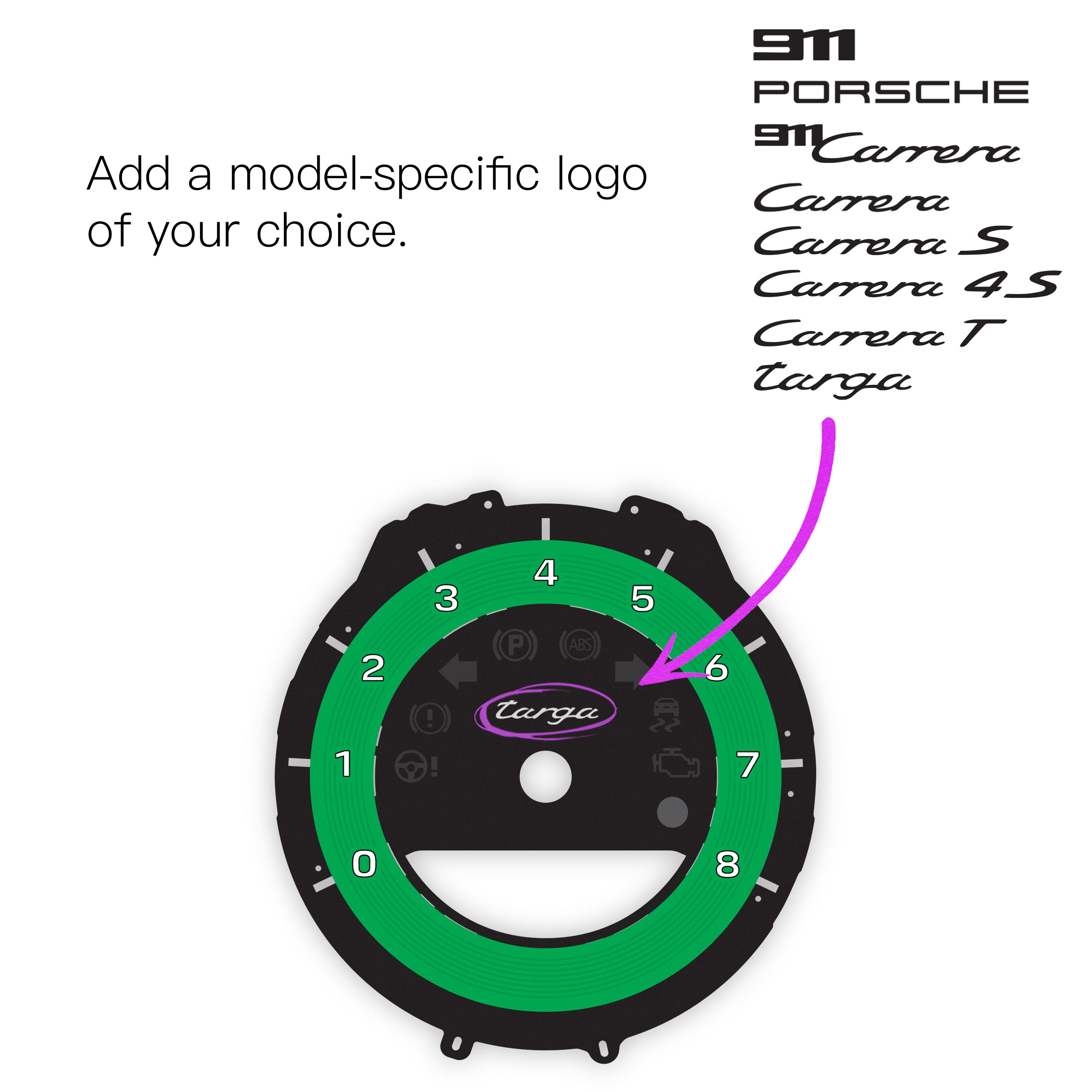 Porsche-911-992-gauge-face-tachometer---option-logo