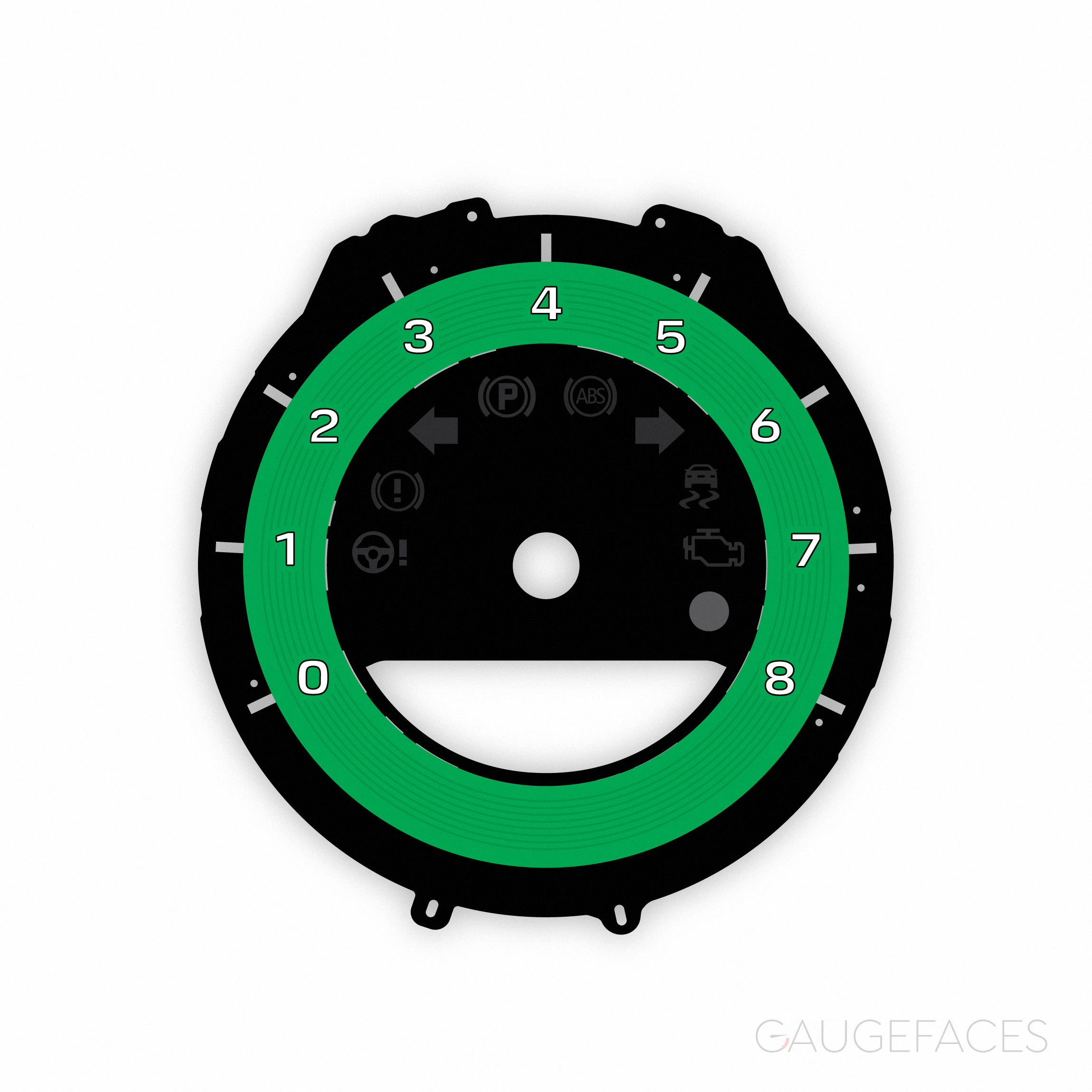 Porsche-911-992-instrument-cluster-gauge-face-tachometer---green