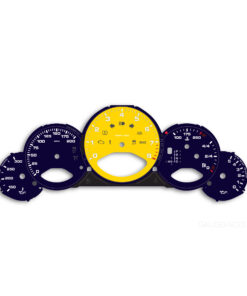 For Porsche 911 997.2: Gauge Faces – US-Spec - PDK – Midnight Blue with Yellow Tachometer